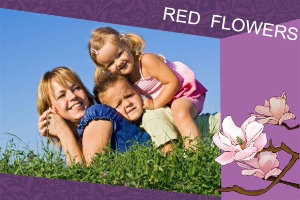 Travel photo templates Red Flowers